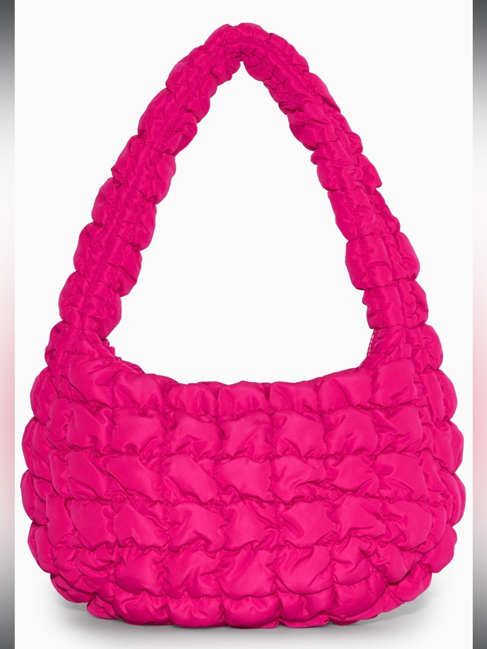 COS Quilted Mini Bag in Bright Pink Hobo Style - Picture 1 of 3